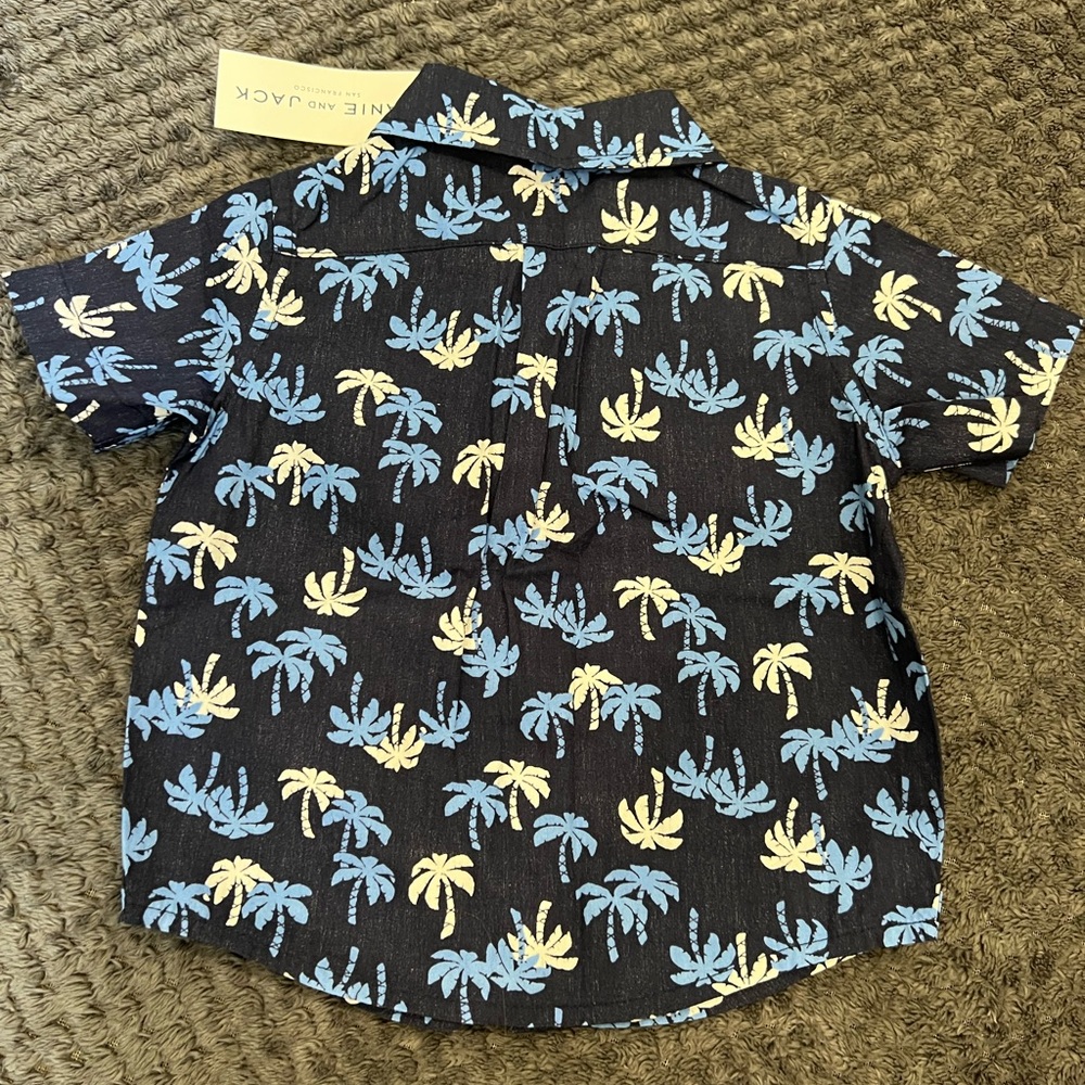 Janie & Jack Aloha Shirt with palm trees 6-12 months NEW WITH TAGS !